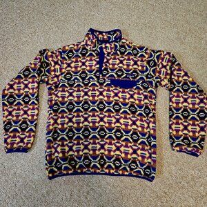 Patagonia Synchilla Snap-T Aztec Print Fleece Pullover Womens Small